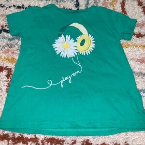 Crewcuts Green and Yellow Short Sleeve Tee with Graphic Design